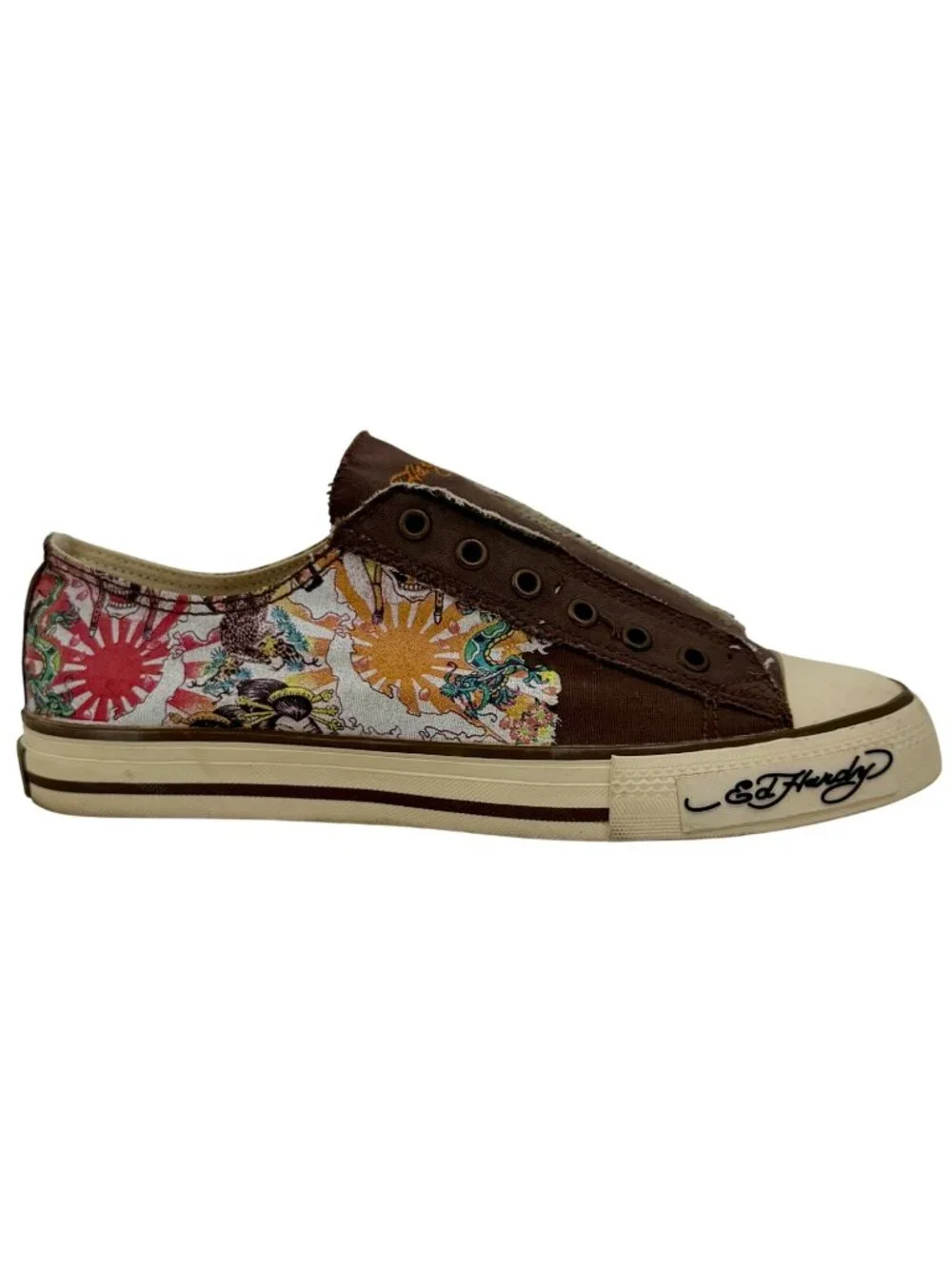 Vtg Y2K Ed Hardy Tattoo Canvas Sneakers | Streetwear Grunge Skater McBling Indie - Picture 6 of 16